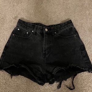 Black jean shorts